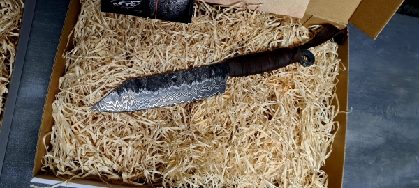 Messer Schmiedekurs (rustikales Mittelalter Damastmesser)
